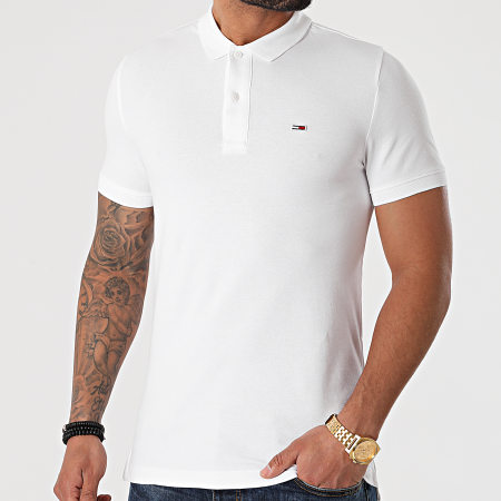 Tommy Jeans - Polo Manches Courtes Classic Solid 9439 Blanc