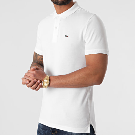 Tommy Jeans - Polo Manches Courtes Classic Solid 9439 Blanc