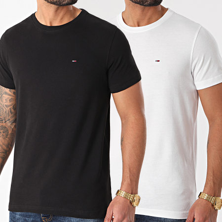 Tommy Jeans - Set di 2 magliette CNeck 0705 bianco nero