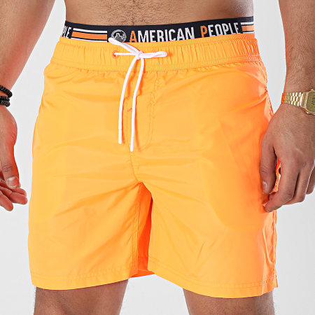 American People - Shorts de baño Bruce naranja neón