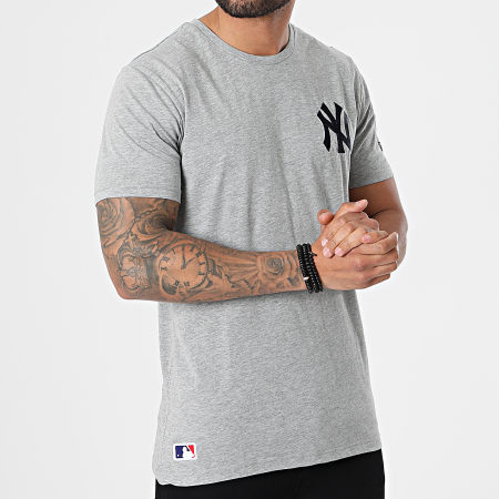 New Era - Tee Shirt Chest Logo New York Yankees 12740958 Gris Chiné
