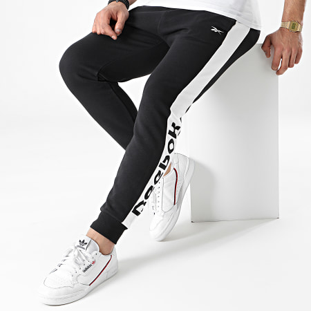 Pantalon Jogging A Bandes Training Essential Linear Logo Graphic GI8526 Noir
