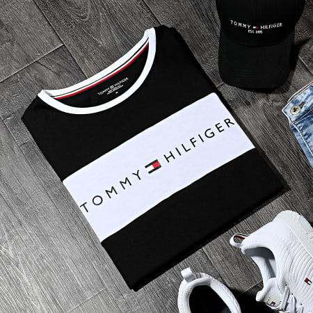 Tommy Hilfiger - Tee Shirt CN Logo Flag 1170 Noir
