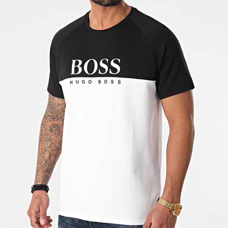 BOSS - Tee Shirt Jacquard 50451547 Noir Blanc