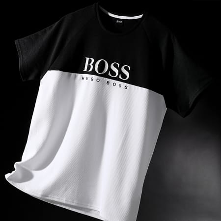 BOSS - Tee Shirt Jacquard 50451547 Noir Blanc