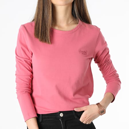 Superdry - Tee Shirt Femme Manches Longues OL Classic W6010957A Rose