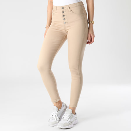 Jean skinny hot sale beige femme