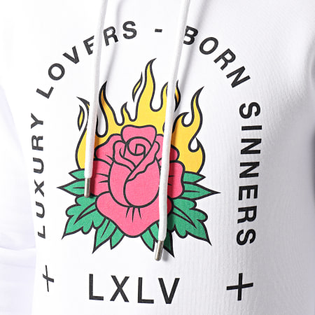 Luxury Lovers - Sweat Capuche Fire Rose Blanc