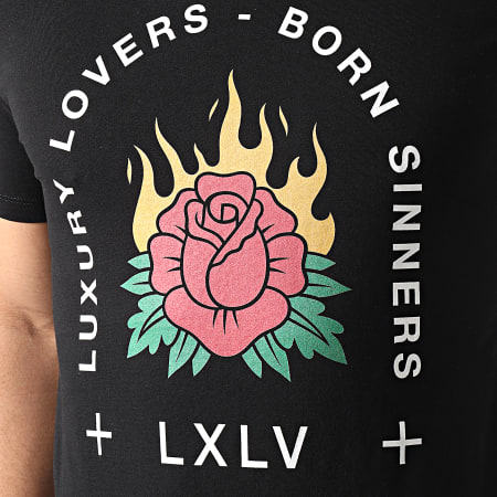 Luxury Lovers - Tee Shirt Fire Rose Noir