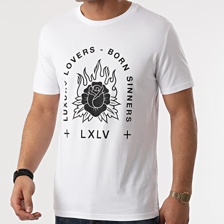 Luxury Lovers - Camiseta Fire Rose Blanco Y Negro Blanco