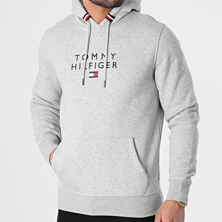 Tommy Hilfiger - Sweat Capuche Stacked Tommy Flag 7397 Gris Chiné