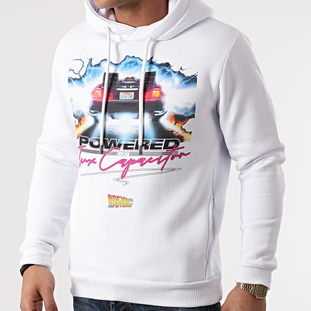 Back To The Future - Sweat Capuche Powered Blanc
