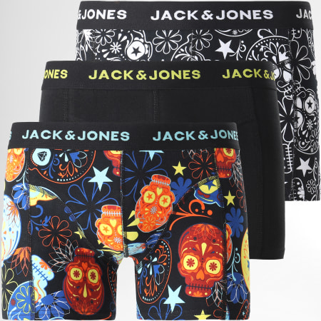 Jack And Jones - Set di 3 boxer con teschio di zucchero 12185485 nero