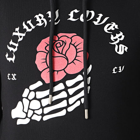 Luxury Lovers - Sweat Capuche Rose Bones Noir