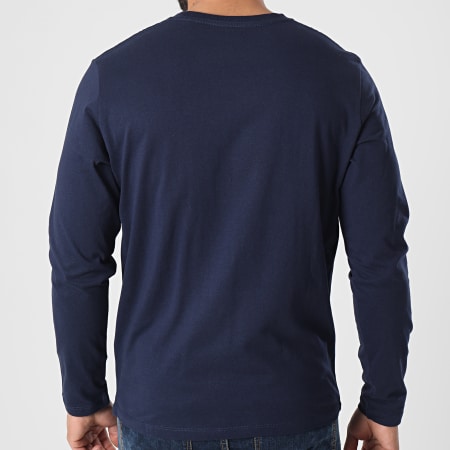 Pepe Jeans - Tee Shirt Manches Longues Flag Logo Bleu Marine