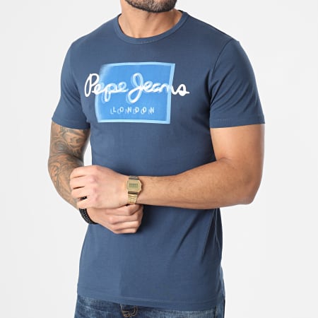 Pepe Jeans - Tee Shirt Dimitri PM507745 Bleu Marine