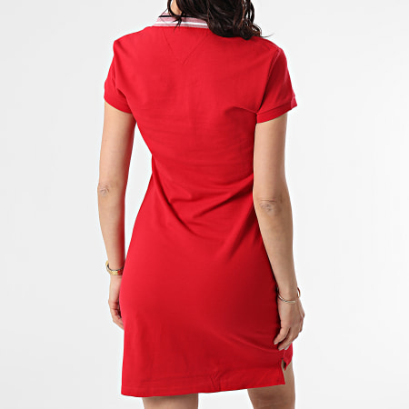 Tommy Hilfiger - Robe Polo Femme Tipping Slim 0502 Rouge