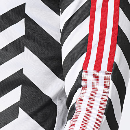 Adidas Sportswear - Sweat Col Zippé A Bandes Manchester United AOP GK9413 Blanc Noir