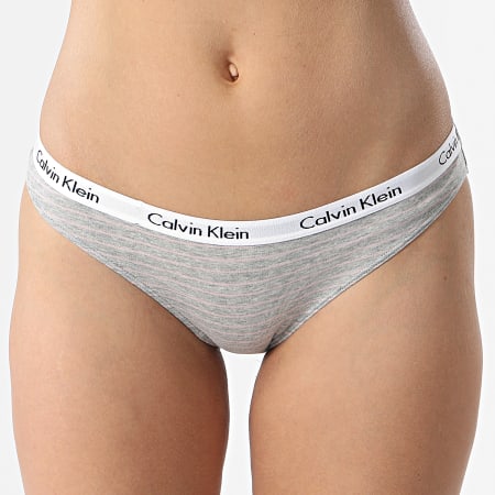 Calvin Klein - Culotte Femme D1618E Gris Chiné Rose