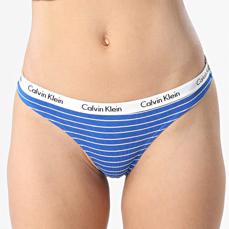 Calvin Klein - Lot De 3 Strings Femme Bikini 3587E Noir Rose Bleu