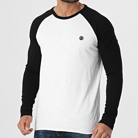 Element - Blunt camiseta de manga larga blanca y negra jaspeada