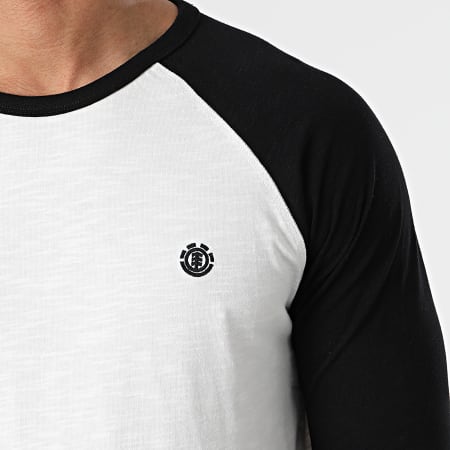Element - Blunt camiseta de manga larga blanca y negra jaspeada