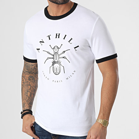 Anthill - Tee Shirt Ringer Logo Blanc