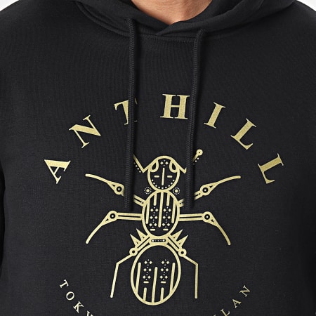 Anthill - Sweat Capuche Logo Noir Doré
