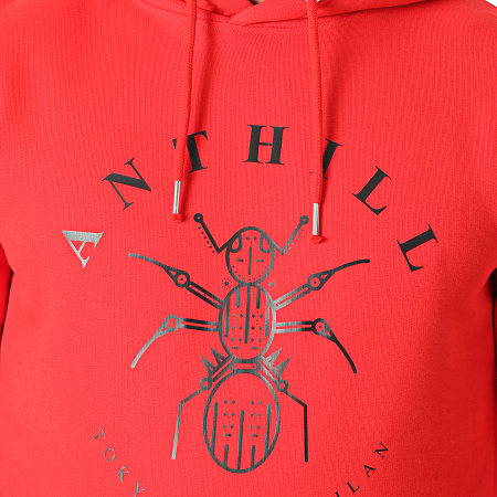 Anthill - Felpa con cappuccio con logo rosso