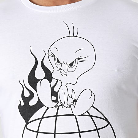 Looney Tunes - Tee Shirt Titi Globe Blanc