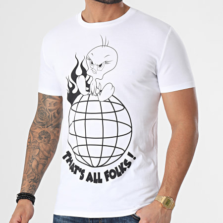 Looney Tunes - Camiseta Titi Globo Blanco