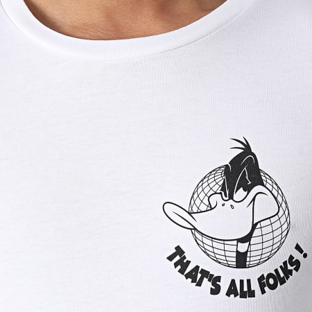 Looney Tunes - Tee Shirt Daffy Globe Back Blanc