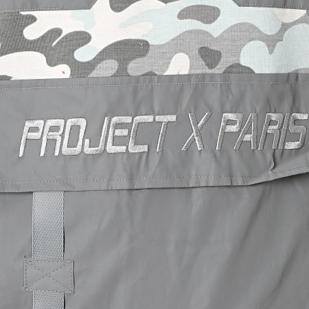 Project X Paris - Sweat Capuche 2120101 Gris Beige Bleu Clair Camouflage Réfléchissant