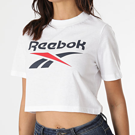 Reebok Tee Shirt Crop Femme GL2546 Blanc LaBoutiqueOfficielle