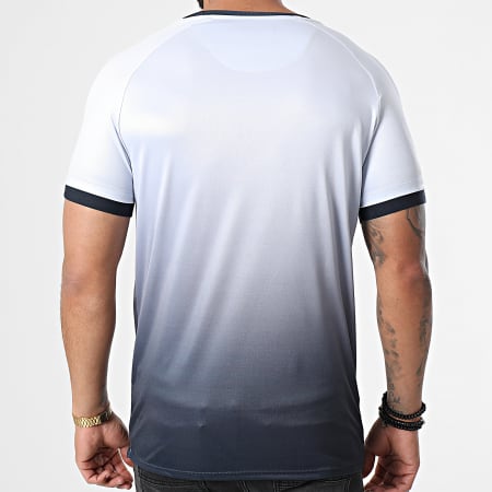 SikSilk - Tee Shirt Dégradé Straigh Hem Fade Tech Gris Bleu Marine