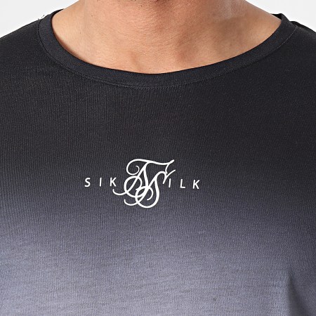 SikSilk - Tee Shirt Dégradé High Fade Gris Noir