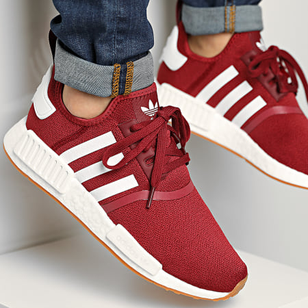 Baskets NMD R1 FX6787 Burgundy Footwear White Gum 2