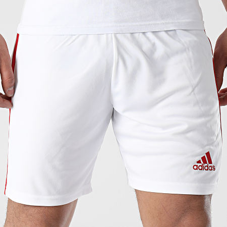 Adidas Sportswear - Short De Sport A Bandes Squad 21 GN5770 Blanc