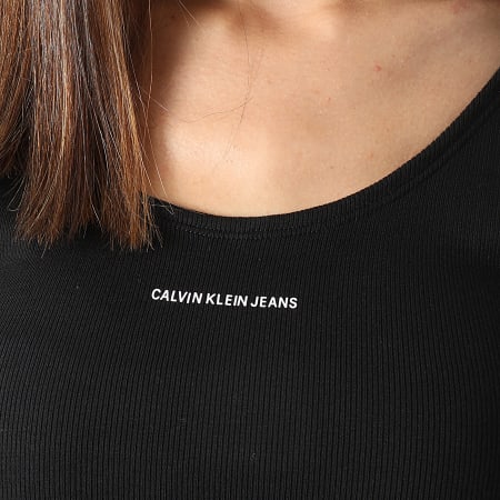 Calvin Klein - Robe Débardeur Femme Micro Branding Strap 6177 Noir