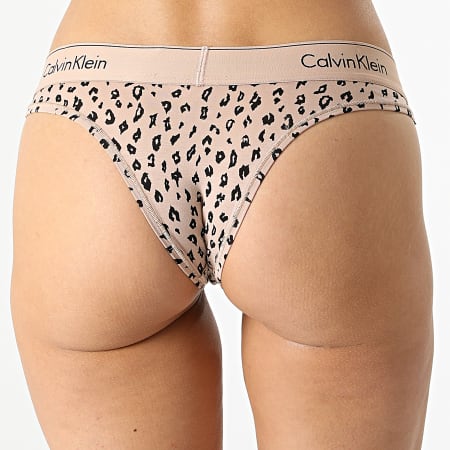 Calvin Klein - Culotte Tanga Femme QF5981E Beige