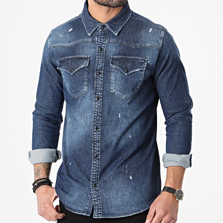 Classic Series Chemise Jean Manches Longues G-136 Bleu Denim