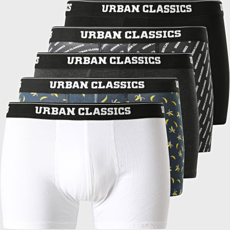 Urban Classics - Lot De 5 Boxers TB3846 Noir Gris Anthracite Bleu Marine Blanc