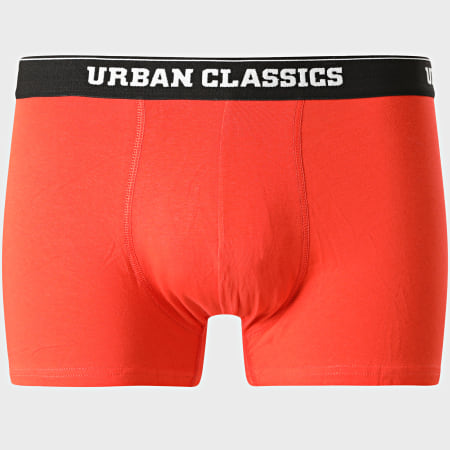 Urban Classics - TB3979 Set di 3 boxer arancione nero grigio carbone