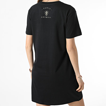 Anthill - Tee Shirt Robe Femme Logo Noir Doré