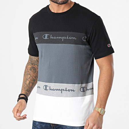Champion - Tee Shirt 215948 Noir Gris Ecru