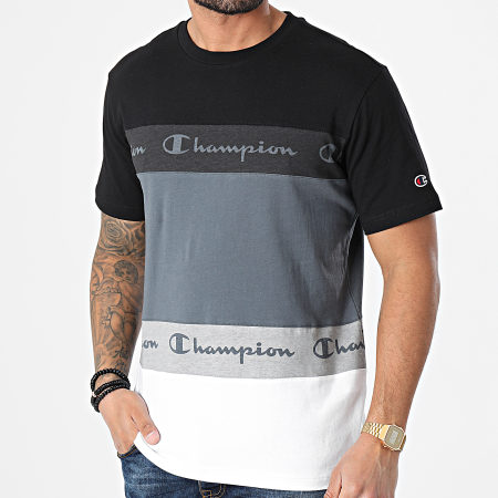 Champion - Tee Shirt 215948 Noir Gris Ecru