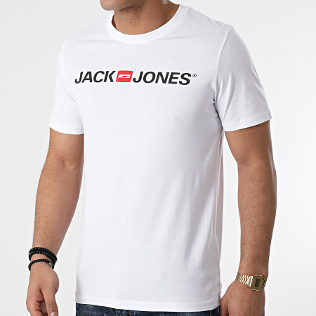Jack And Jones - Confezione da 3 magliette con logo Corp Bianco Nero Blu Navy