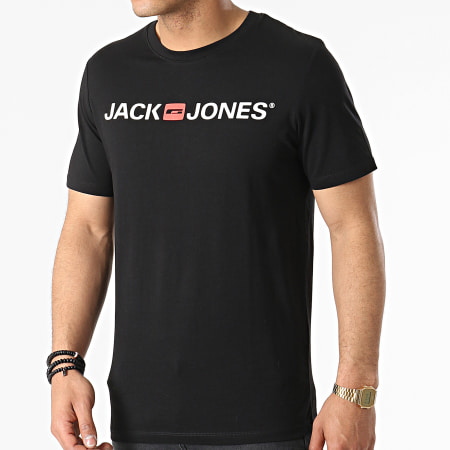 Jack And Jones - Confezione da 3 magliette con logo Corp Bianco Nero Blu Navy