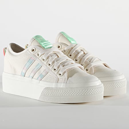 Adidas Originals - Baskets Femme Nizza Platform GW0165 Chalk White Frozen Green