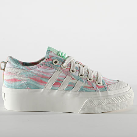 Adidas Originals - Baskets Femme Nizza Platform GW0166 Chalk White Frozen Green